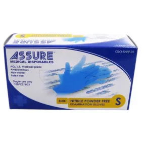 ASSURE Blue Soft Nitrile Powder-Free Gloves