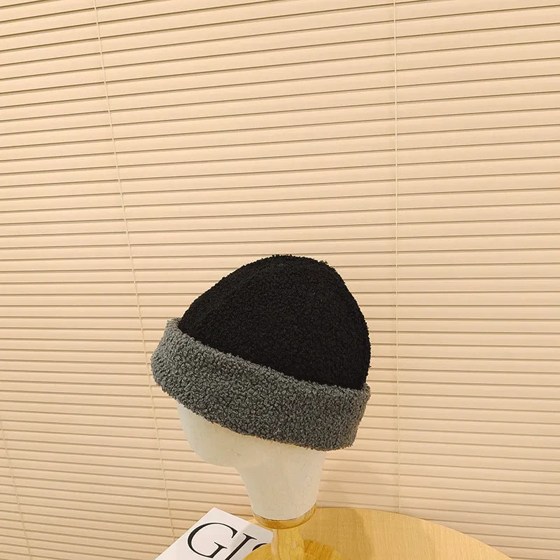 Beanies Hat Female Autumn and Winter Japanese Skullcap Lamb Wool Warm Hat