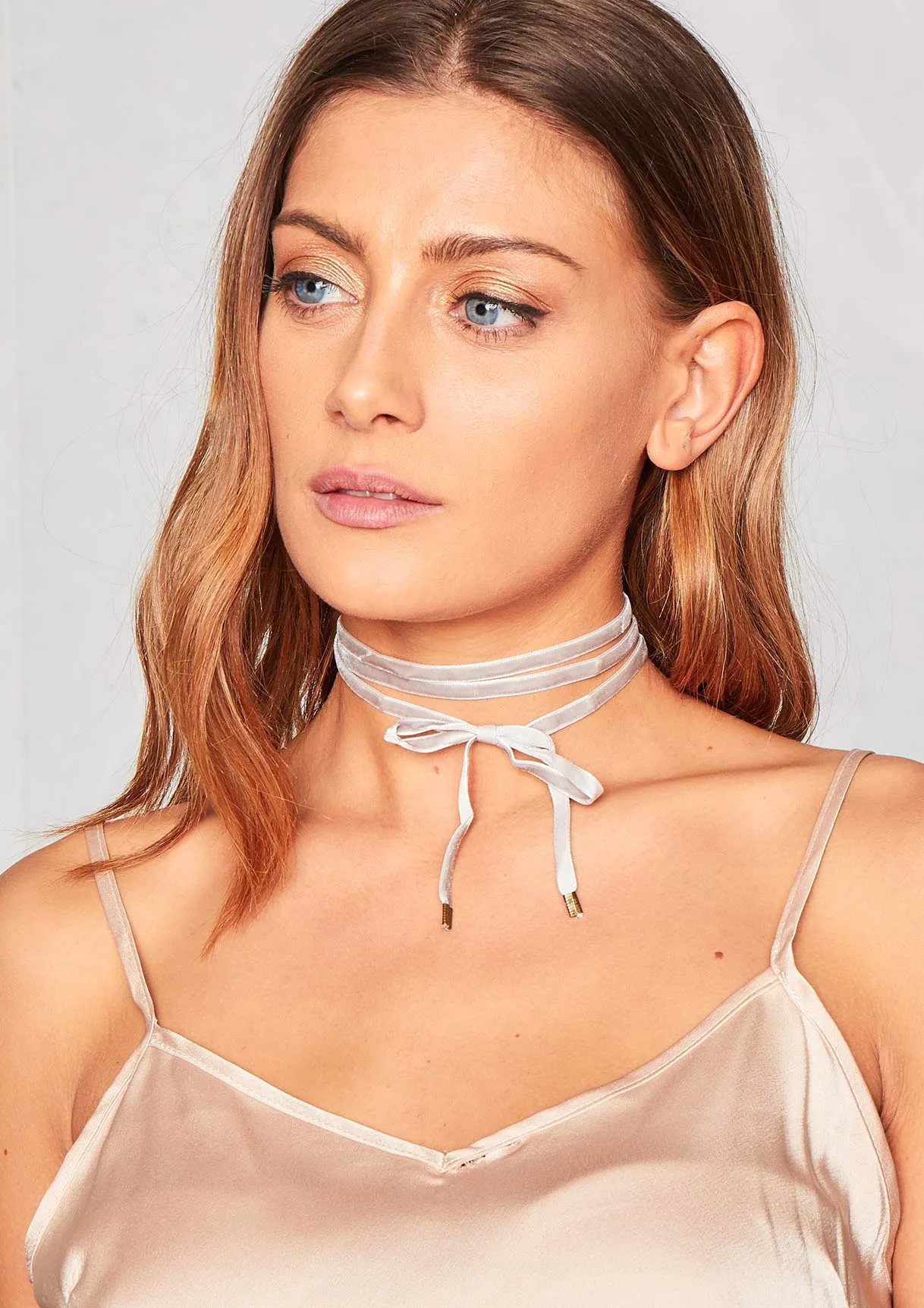 Beth Grey Velvet Wrap Around Choker