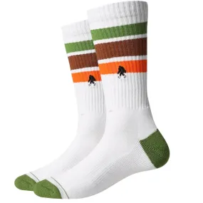 Bigfoot Retro Stripes (Green) Active Men's Crew Socks