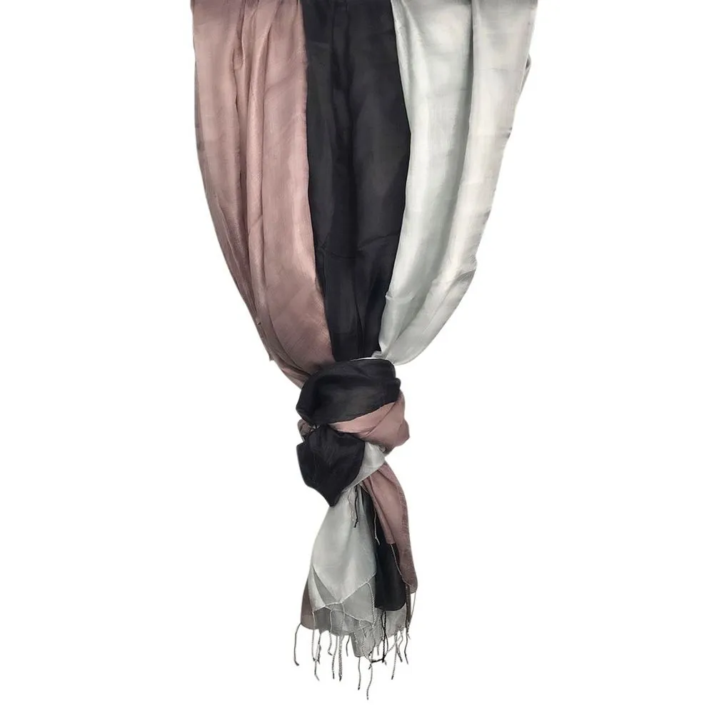 Black Khmer Silk Scarf