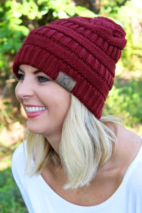 Campfire Cozy Beanie, Burgundy