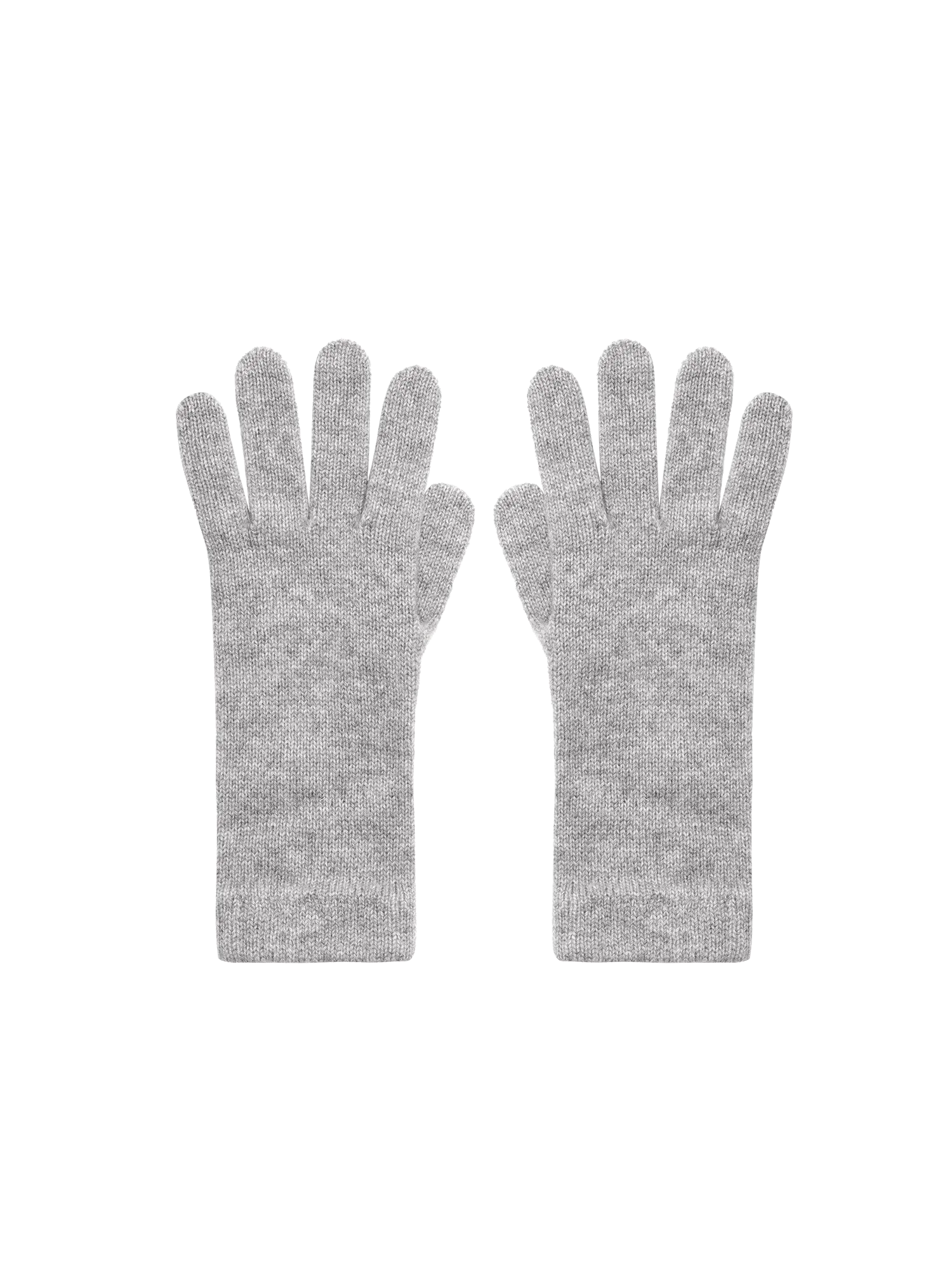 Cashmere Short Cuff Gloves—grey marl