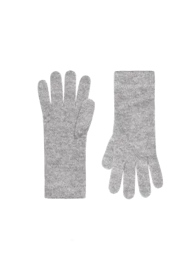 Cashmere Short Cuff Gloves—grey marl