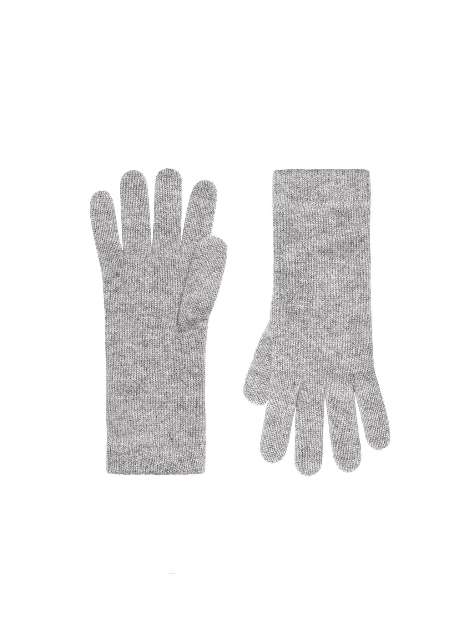 Cashmere Short Cuff Gloves—grey marl