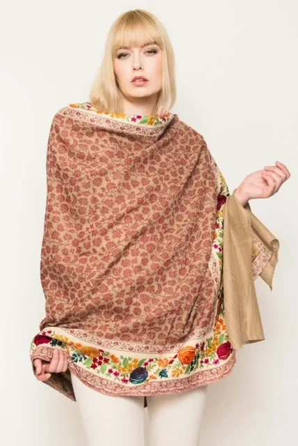 Exquisite Floral Shawl - Winter Sale 50% Off - At checkout use code Winter50%