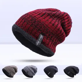 Fashion Warm Winter Knitted Beanie Hat For Men -  Blue, Dark Gray,Khaki, Light Gray, Red