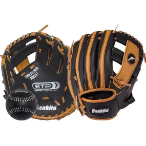 Franklin RTP Performance 9.5" Black/Tan Fielding Glove With Ball