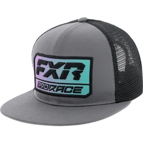 FXR  Race Div Hat Snap Back Trucker Flat Brim Cotton Grey Lilac