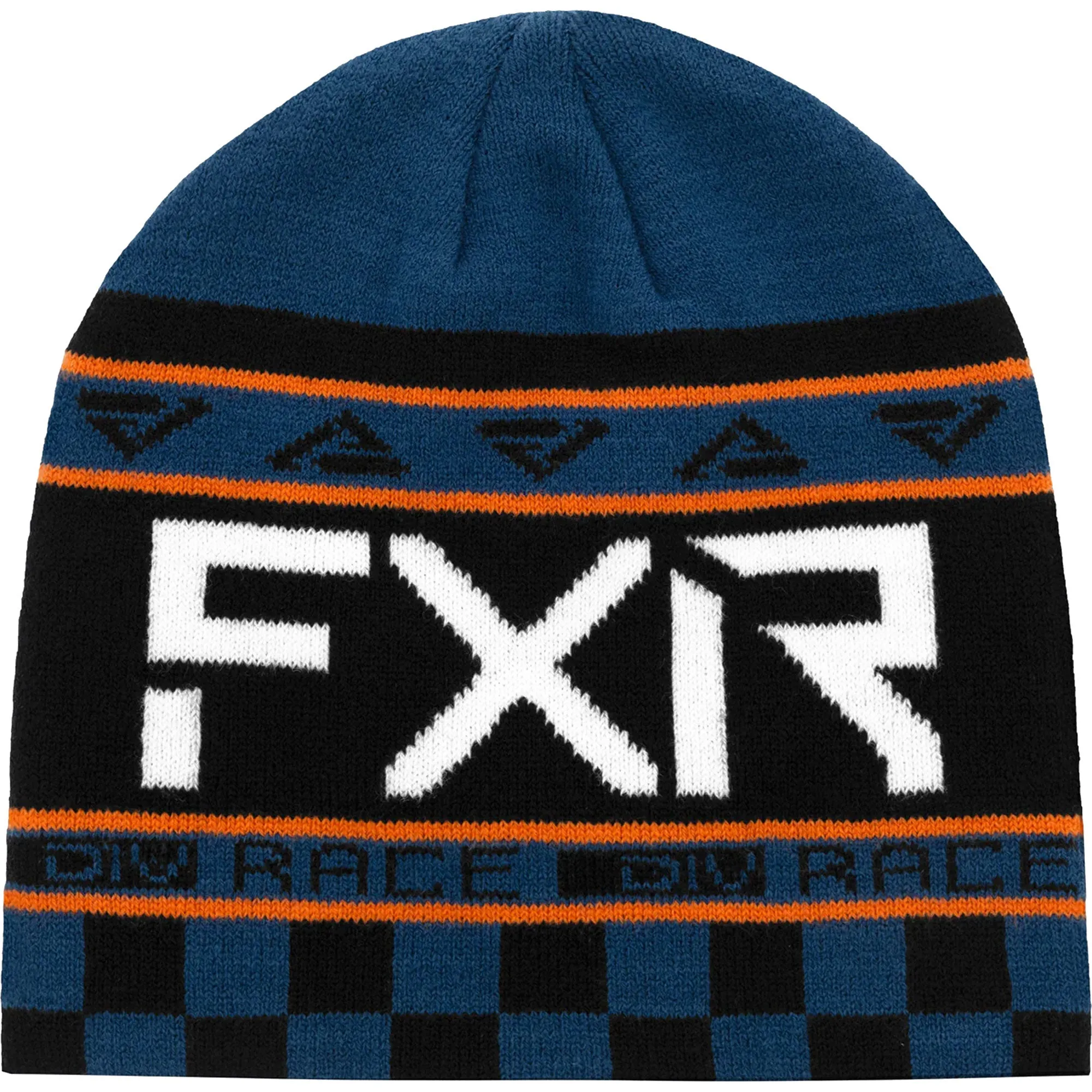 FXR Race Division Beanie Hat Dark Steel/Orange Blue