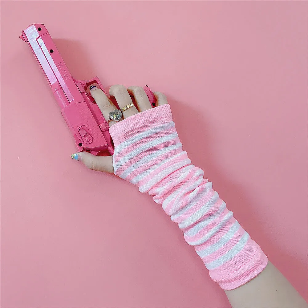 INS HARAJUKU FASHION STRIPED GLOVES BY77731