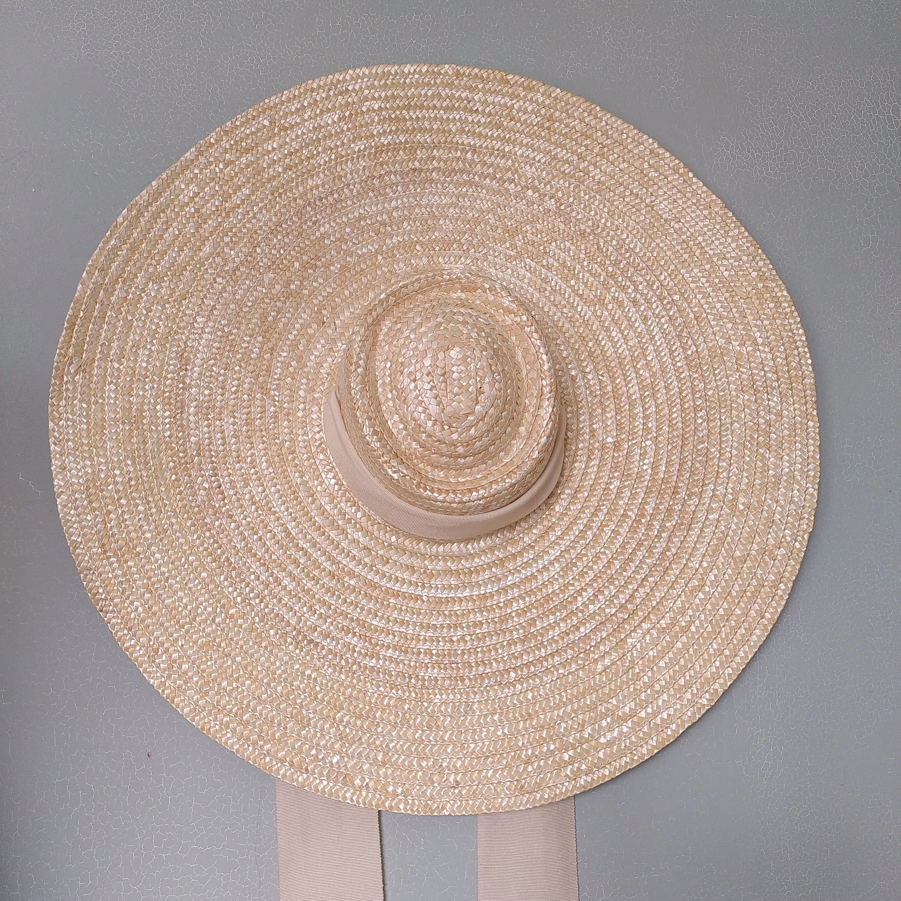 Large brimmed straw hat