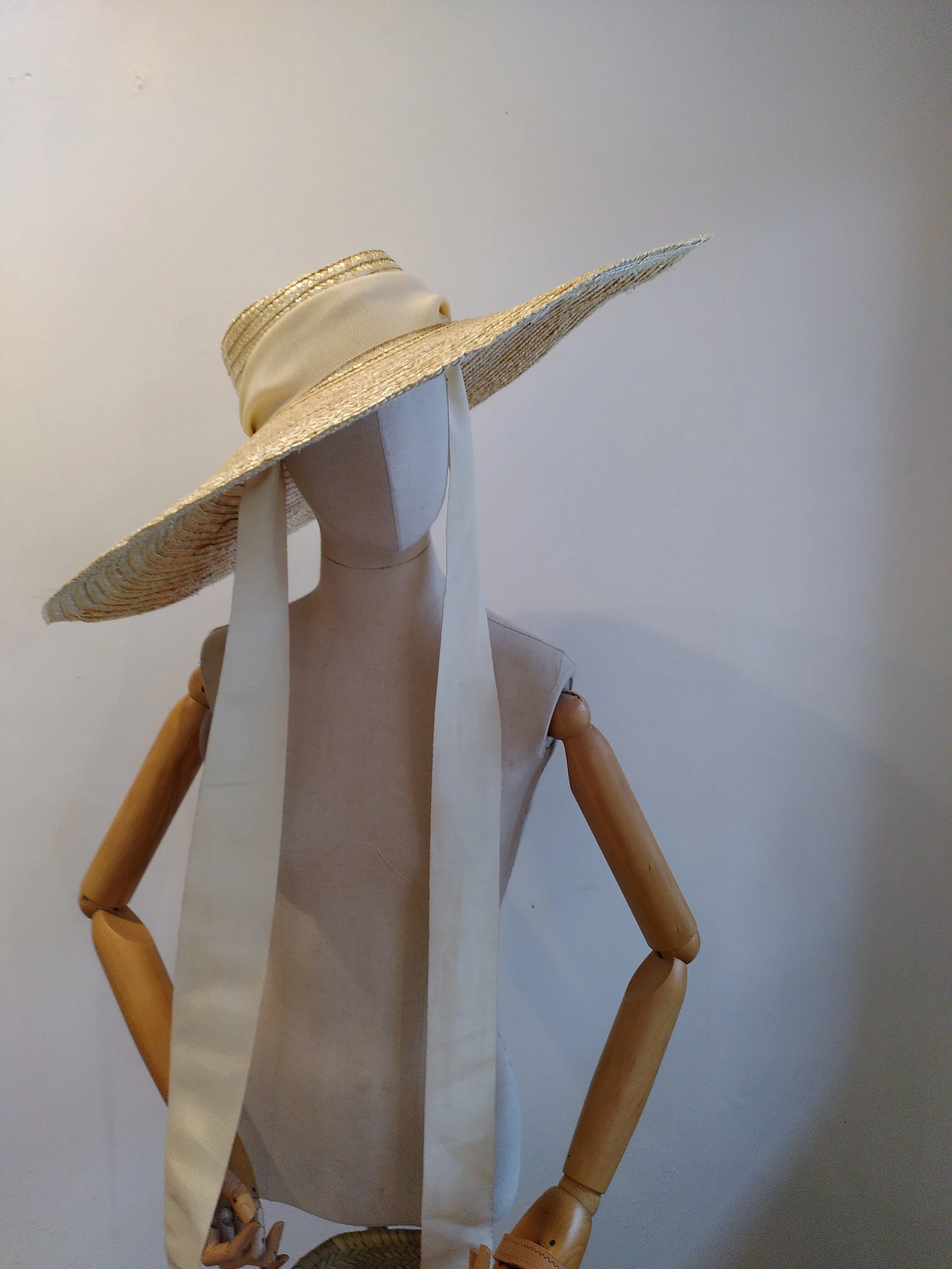 Large brimmed straw hat