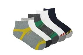 Men's Cushioned High Ankle socks- Multicolor (5 Pair)