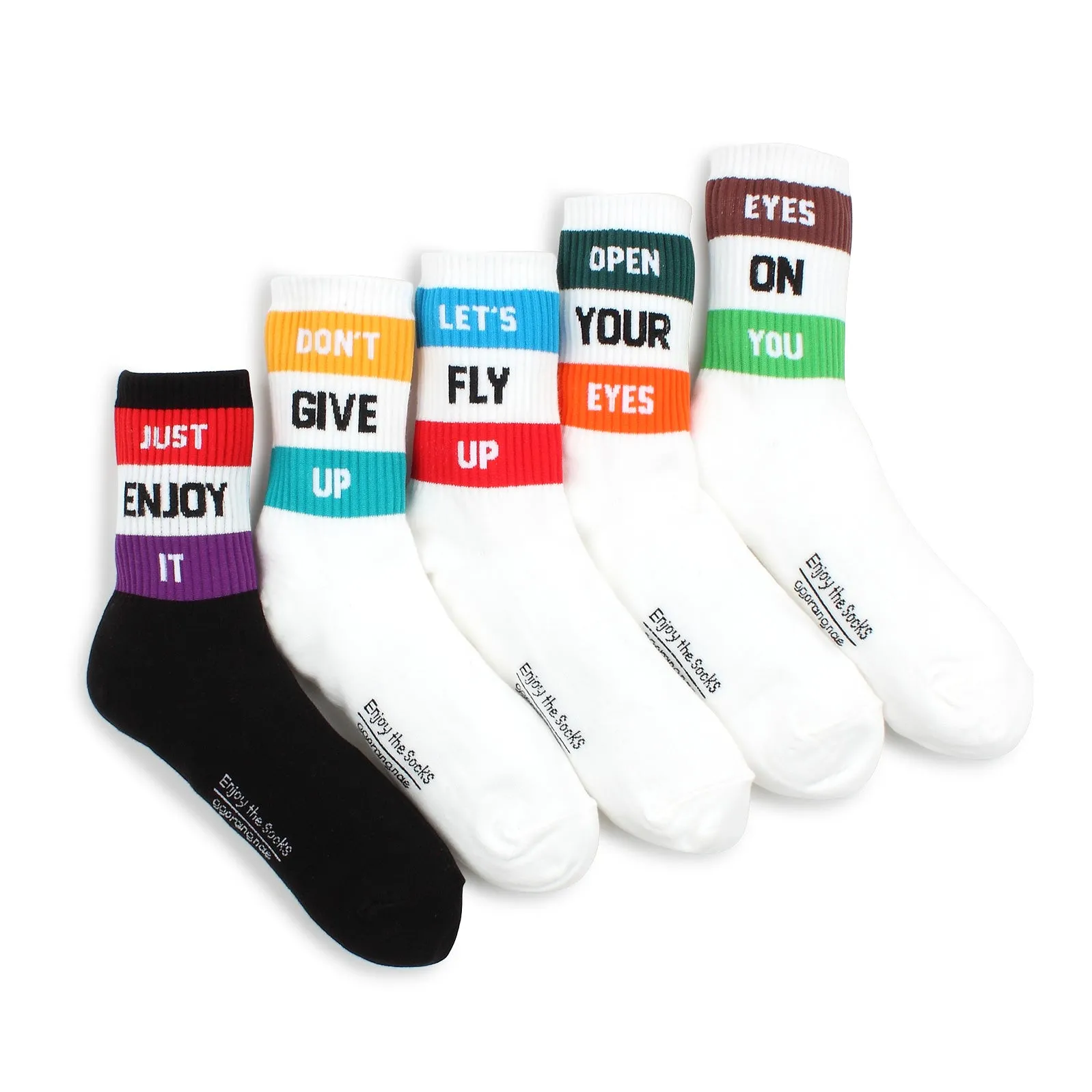 Message for U Rugby Stripe Street Fashion Socks (Crew 5pairs) NF15