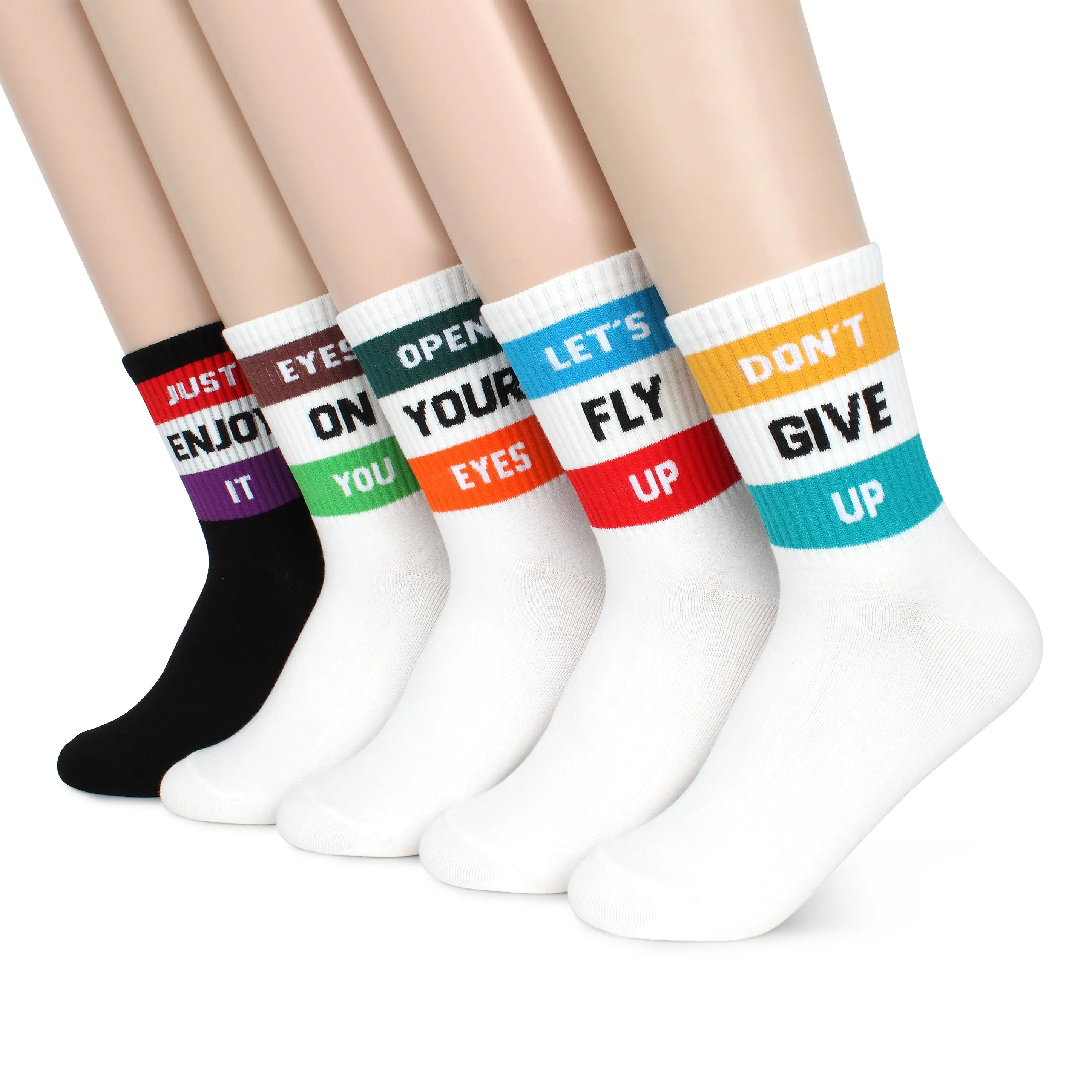 Message for U Rugby Stripe Street Fashion Socks (Crew 5pairs) NF15