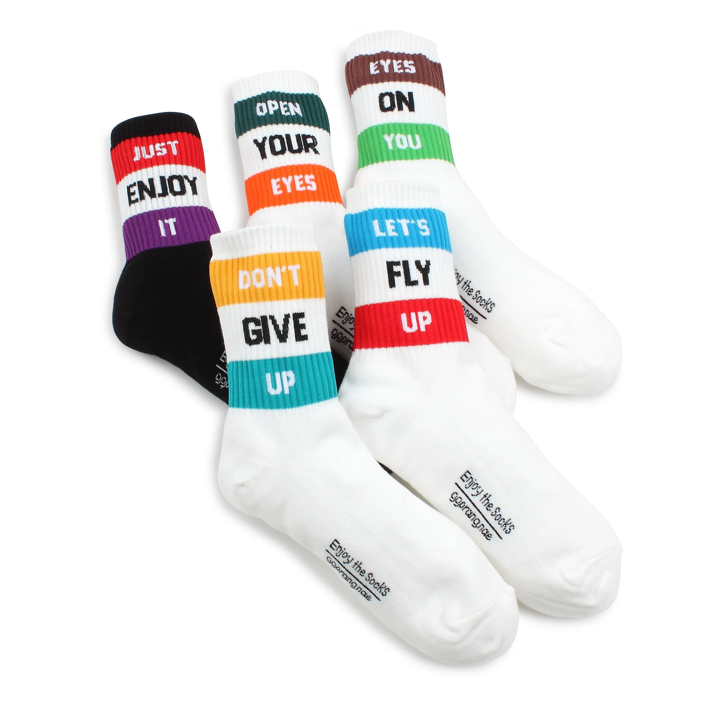 Message for U Rugby Stripe Street Fashion Socks (Crew 5pairs) NF15