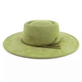 Monaco Wide-Brimmed Suede Porkpie Hat