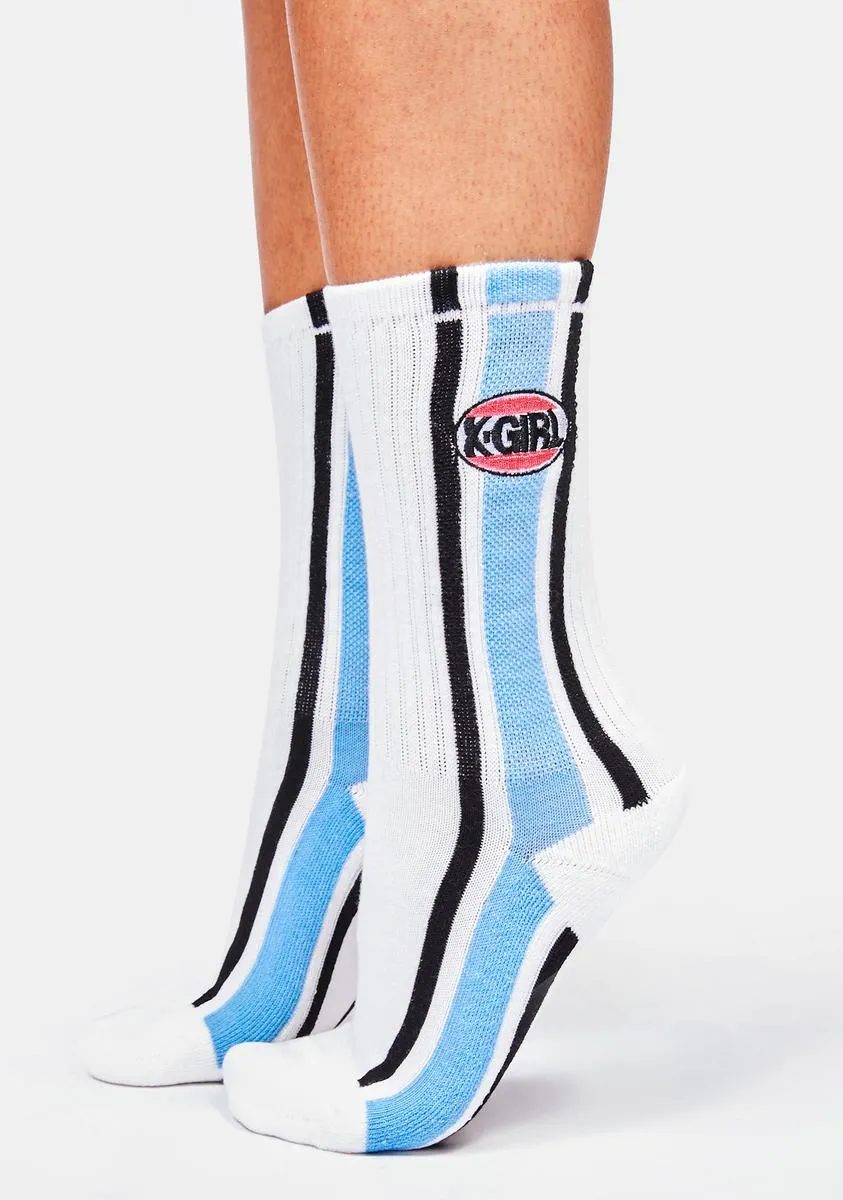 Oval Logo Line Rib Socks