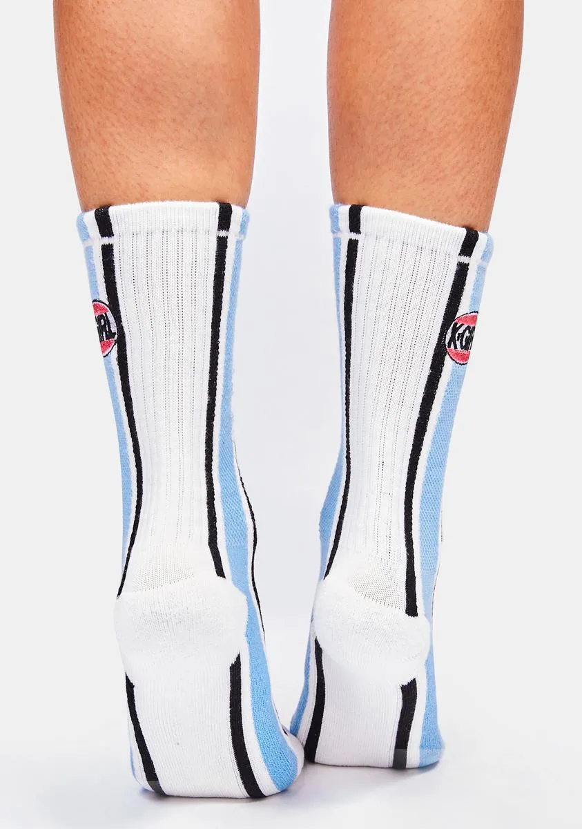 Oval Logo Line Rib Socks