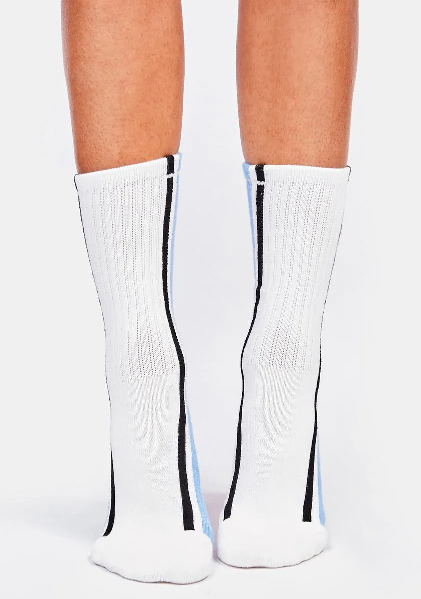 Oval Logo Line Rib Socks