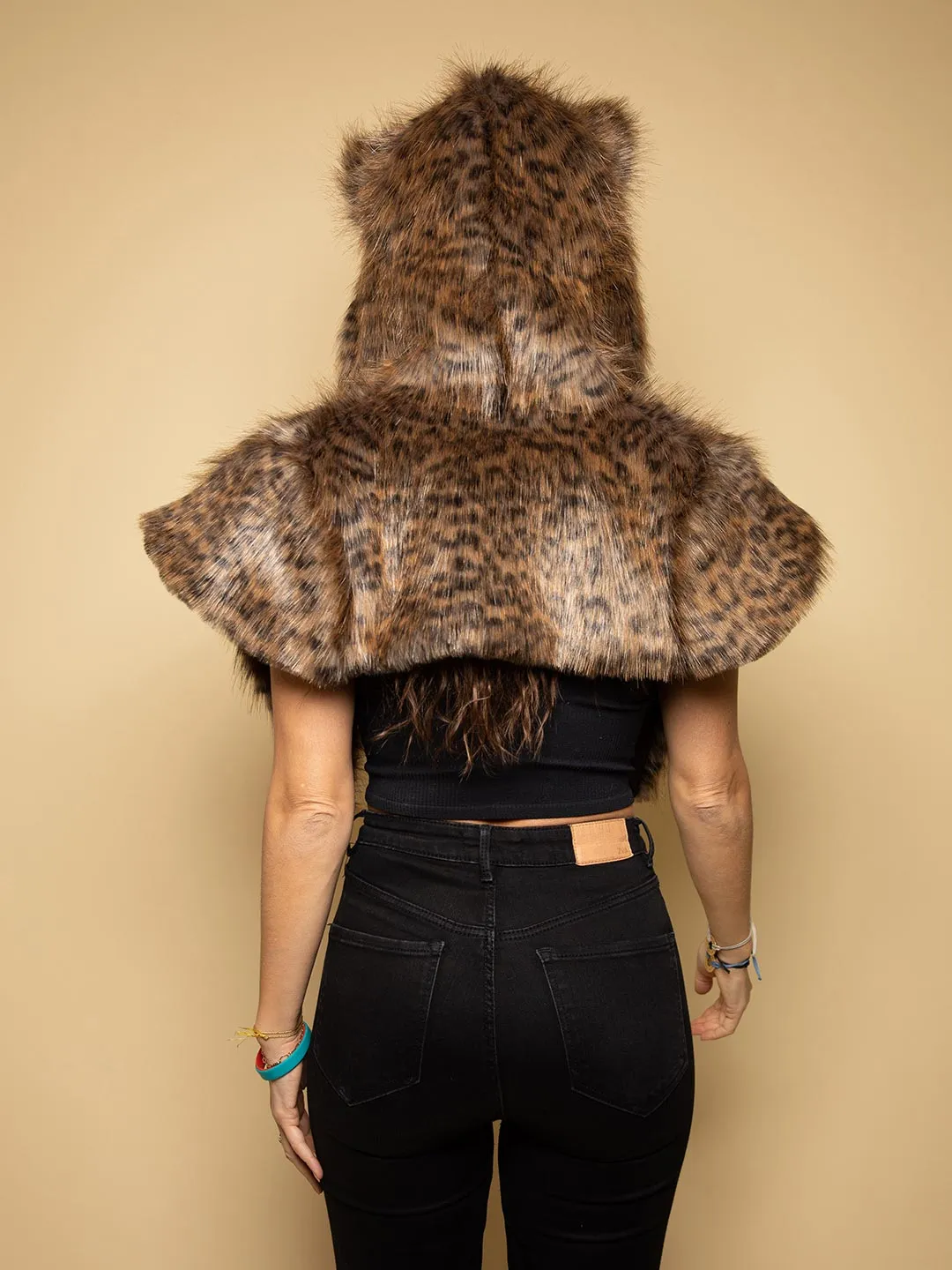 Savannah Cat Faux Fur SpiritHoods Shawl