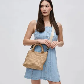 Sky's the Limit Small Woven Tote Nude