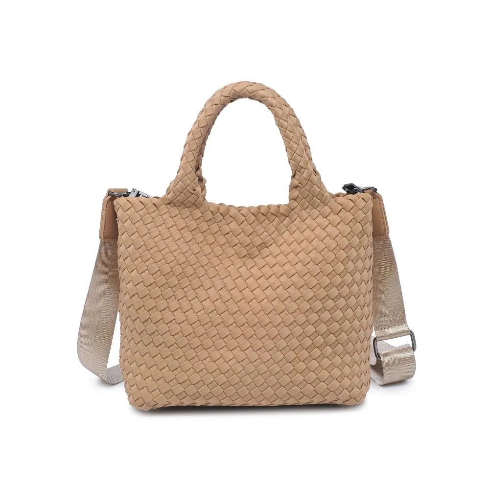 Sky's the Limit Small Woven Tote Nude