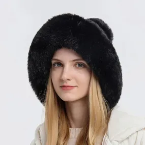 Warm Fluffy Big Outdoor Velvet Earflap Lining Ski Female Hat